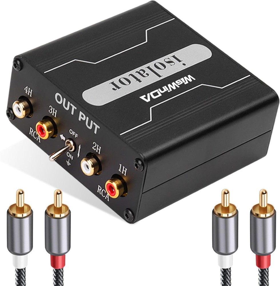 WisWinDa 4 Channel RCA Ground Loop Noise Isolator