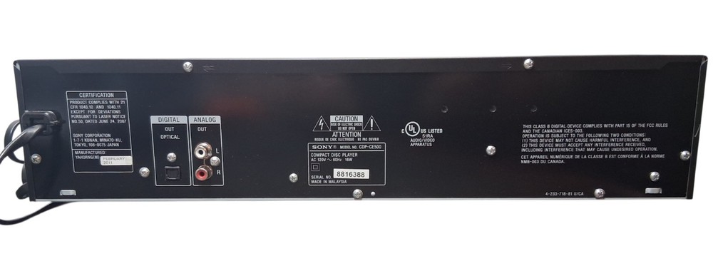 Sony CDP-CE500 5 Disk CD Player With Remote