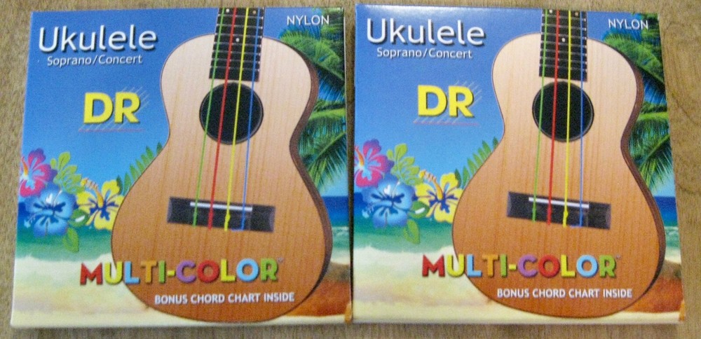 DR Strings UMCSC Multi Colored Soprano / Concert Nylon Ukulele Strings - 2 Pack