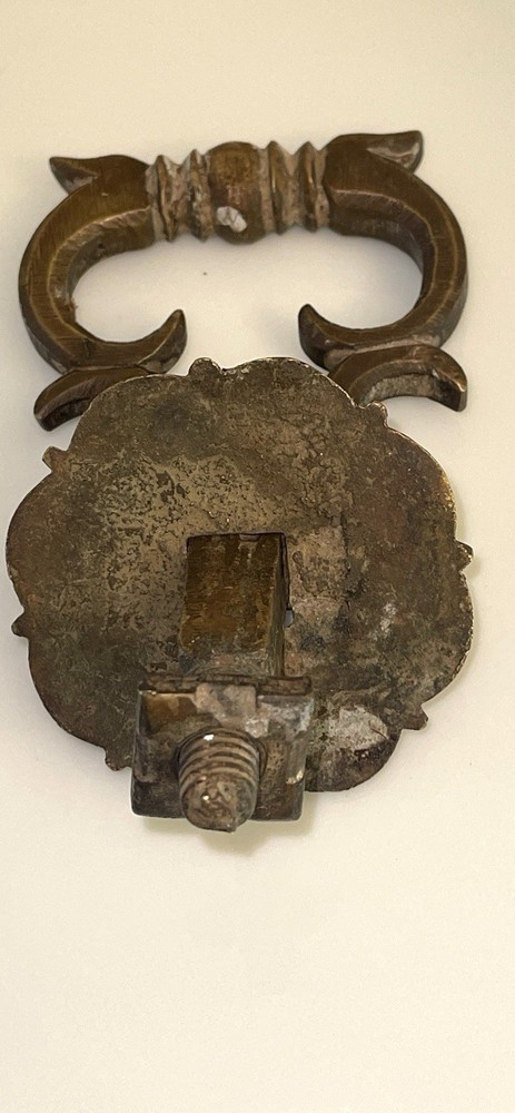 VTG HAND CRAFTED SOLID BRASS ROCOCO STYLE DOOR KNOCKER 3.25