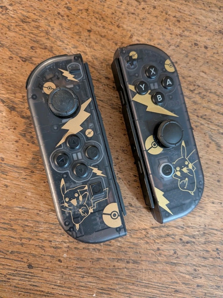 Joy Con Controllers L&R Wireless For Switch Transparent Dual Vibration Pikachu