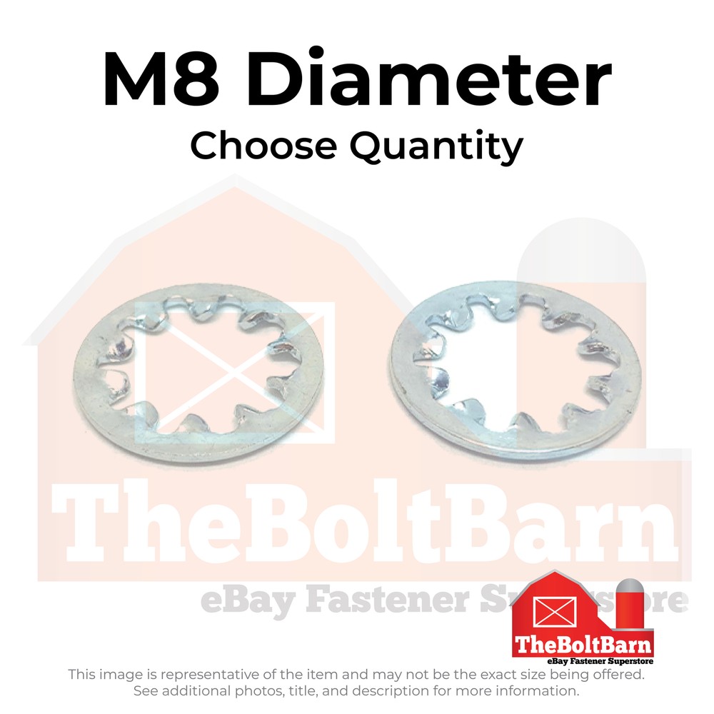 M8 Class 10 Internal Tooth Lock Washers Zinc Clear (Pick Quantity)