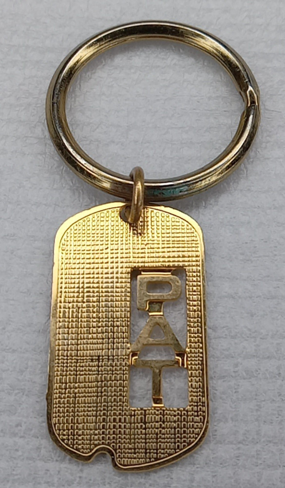 Pat Name Gold Tone Keyring Personalized