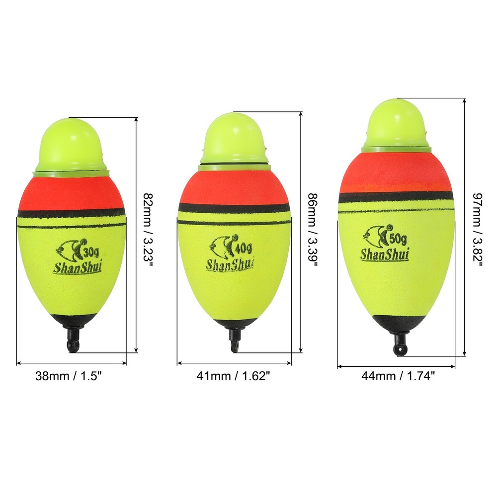 Yellow - Lighted Fishing Slip Bobbers LED Light Up Float