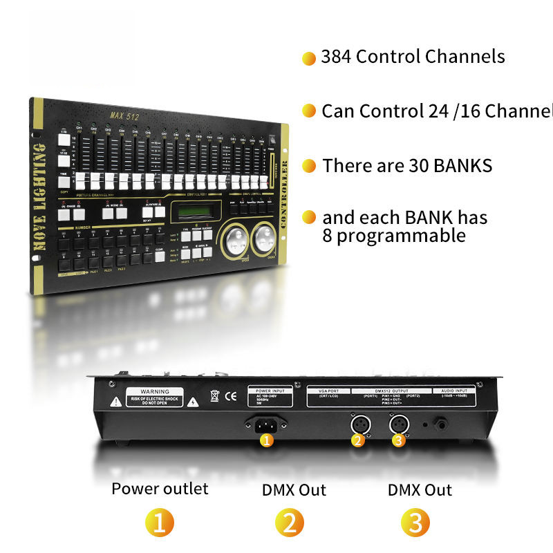 Professional DMX 512 Lighting Controller for Stage DJ Disco MAX 512 DMX Console