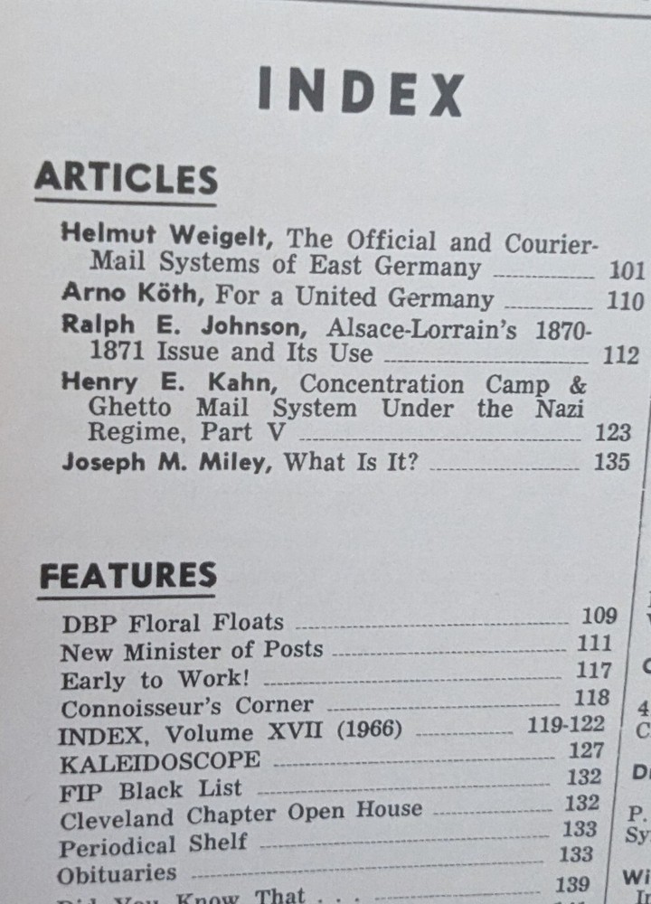 German Postal Specialist Mar 1967 Concentration Camp & Ghetto Mail System Nazis