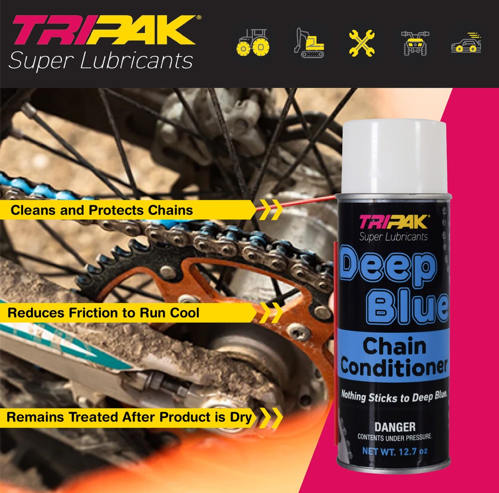 TRIPAK Deep Blue Chain Conditioner - Advanced Anti-Wear Formula (4 Pack)