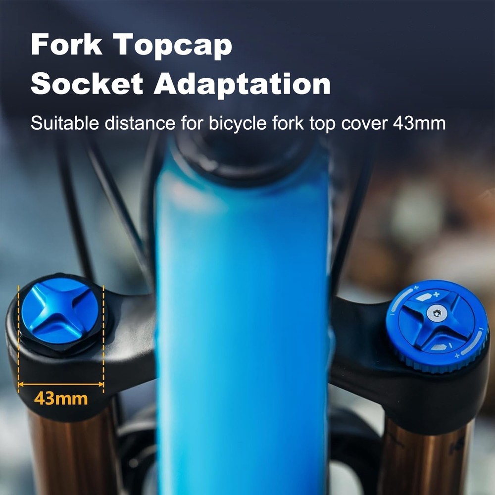 Fork Topcap Socket 3/8 Drive Flat Socket for Bike & Motorcycle 43mm