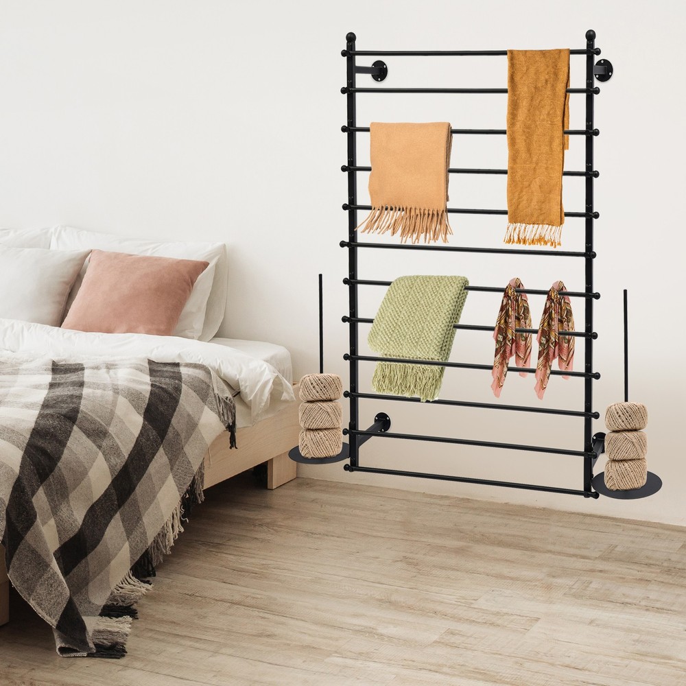 Wall Mounted Scarf Rack – 12-Tier Space-Saving Storage Solution