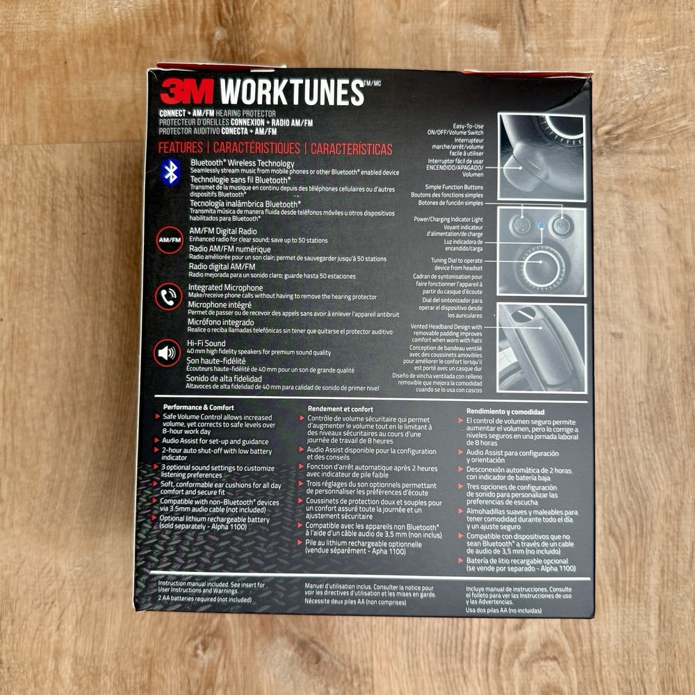 3M WorkTunes Electronic Hearing Protectors: Connect+ AM/FM with Bluetooth Techno