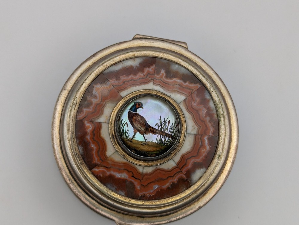 M.Mockel 800 Silver Pheasant Round Box