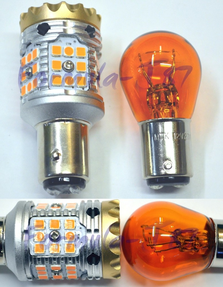 Hyper Flash Free LED Light 1157 Amber Two Bulbs DRL Light Replacement Stock Lamp
