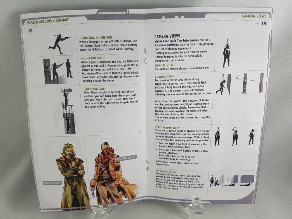 MANUAL - METAL GEAR SOLID TWIN SNAKES Gamecube 'Replacement' Instruction Booklet