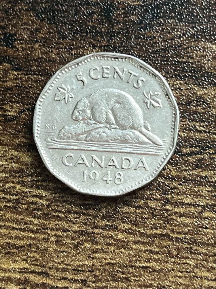 1948 Canada 5 Five Cents Actual Coin TB8024*
