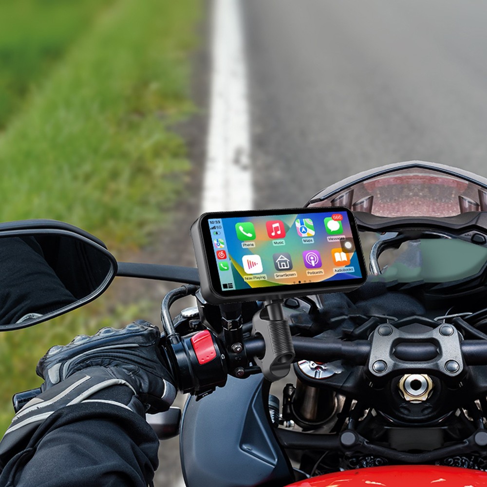 6.25" Motorcycle GPS Navigation Touch Screen Wireless CarPlay Android Auto Siri