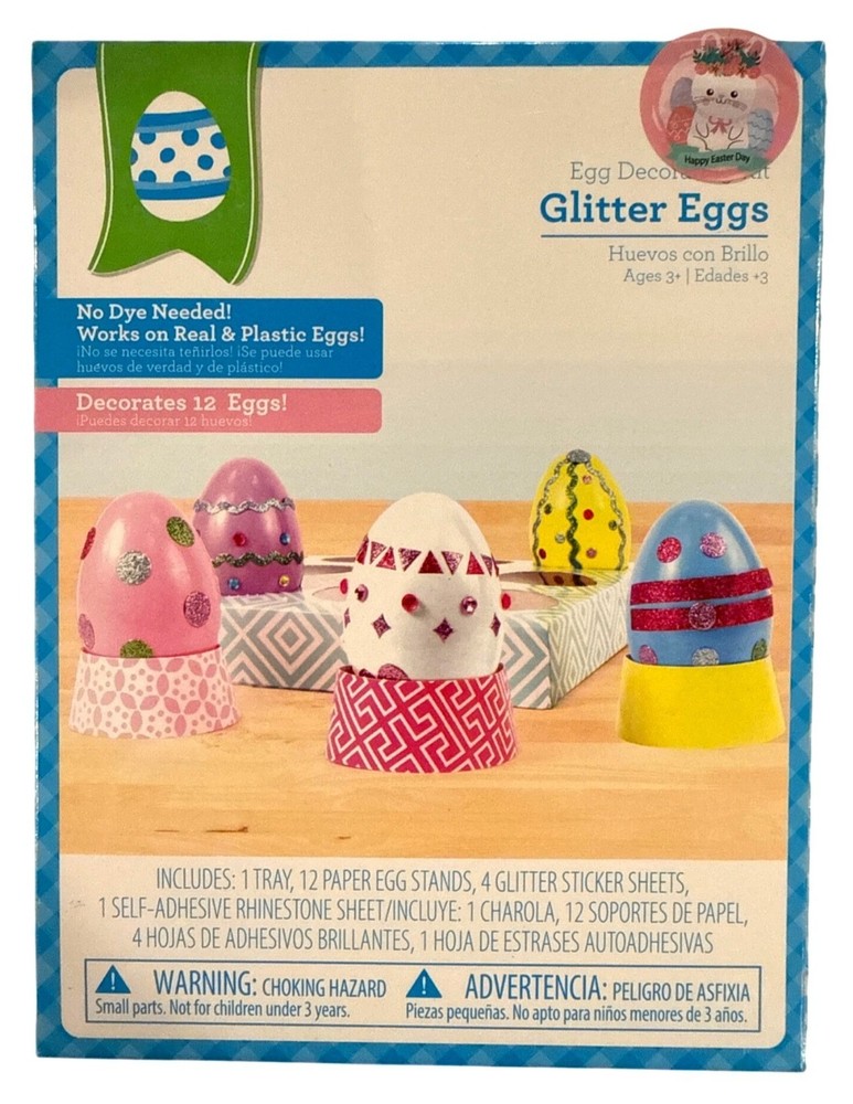 WALMART Easter Glitter Eggs Decorating Kit With Tray + Glitter Sticker Sheets +
