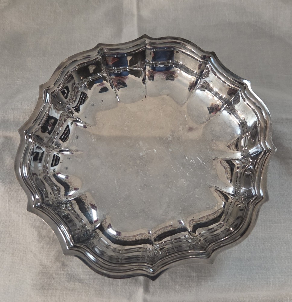 Chippendale International Silver Company Candy Trinket Dish 7”x6” Silver Plated