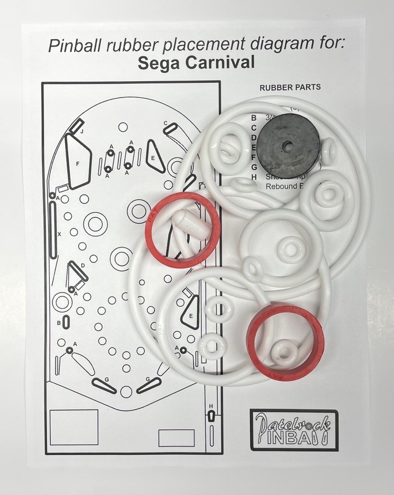 Sega Carnival Pinball Machine Rubber Ring Kit