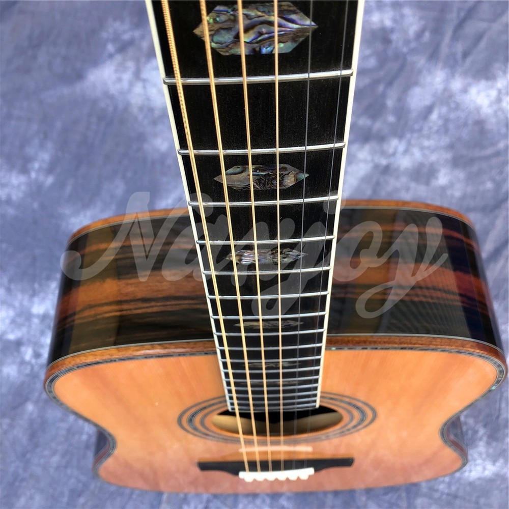 Solid Cedar 41 Inch D Type Cocobolo Acoustic Guitar Abalone Ebony Fingerboard