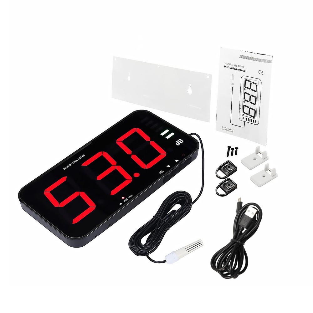 Decibel Meter Sound Level Meter with Data Logging, 13" Large LCD Display Wall...