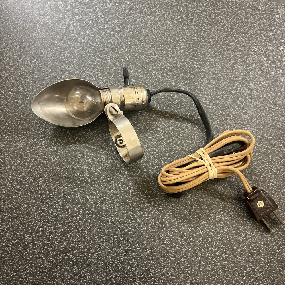 Vintage Sewing Machine CHROME Clamp - On  Work Light Tested