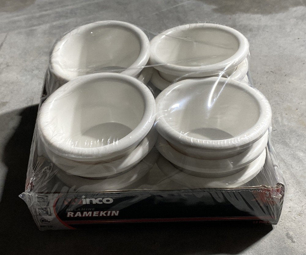 Winco RP-3B, 3-Ounce Plain Melamine Ramekins, Bone, 12 Pcs New