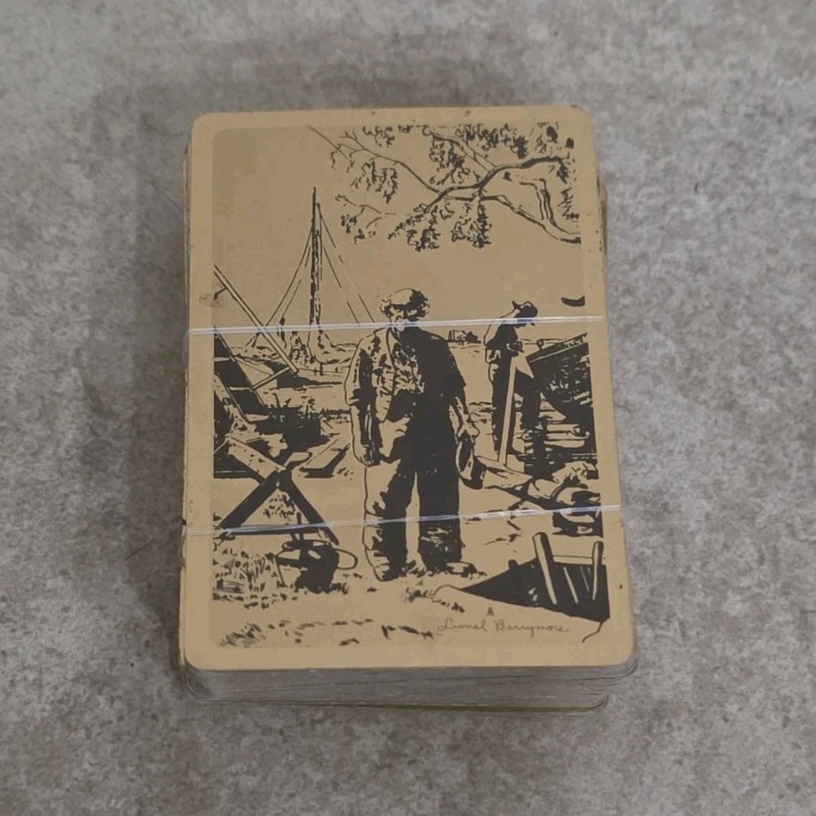 Vintage Playing Card Deck with Illustrated Back