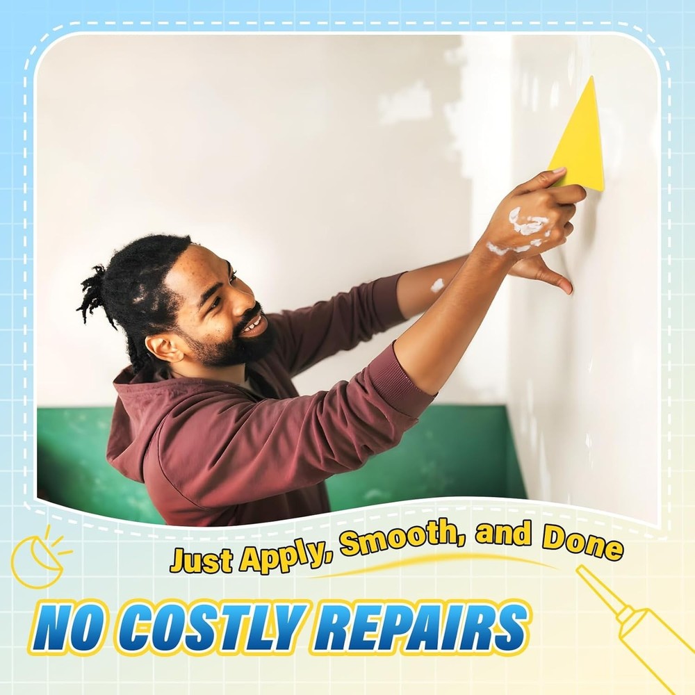Complete 9 Pack Wall Repair Kit: Fast-Drying Spackling Paste & Application Tools