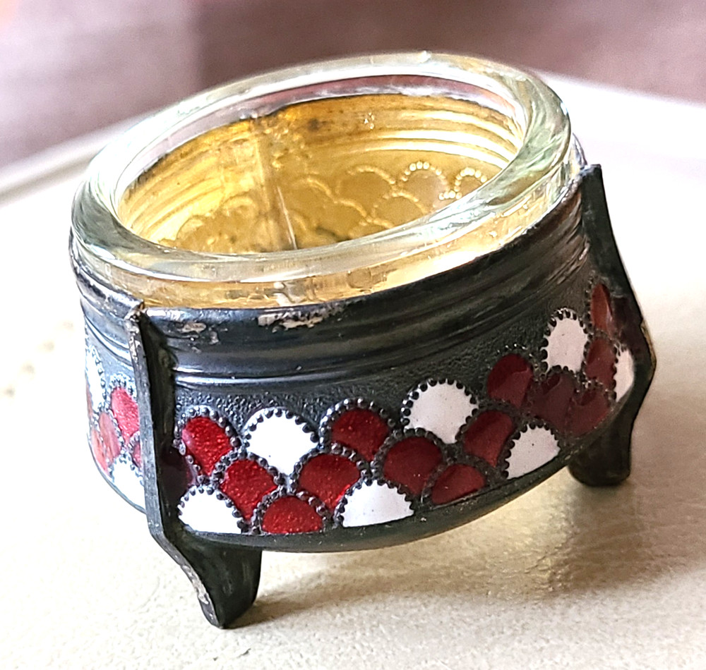 Open Salt Cellar Soviet USSR Enameled Vintage