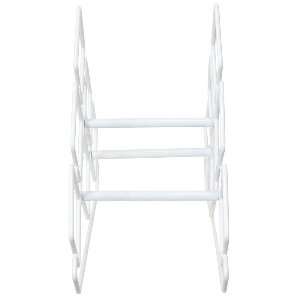 6-Bottle Steel Wire Triangular Tabletop Wine Rack - White by Sunnydaze