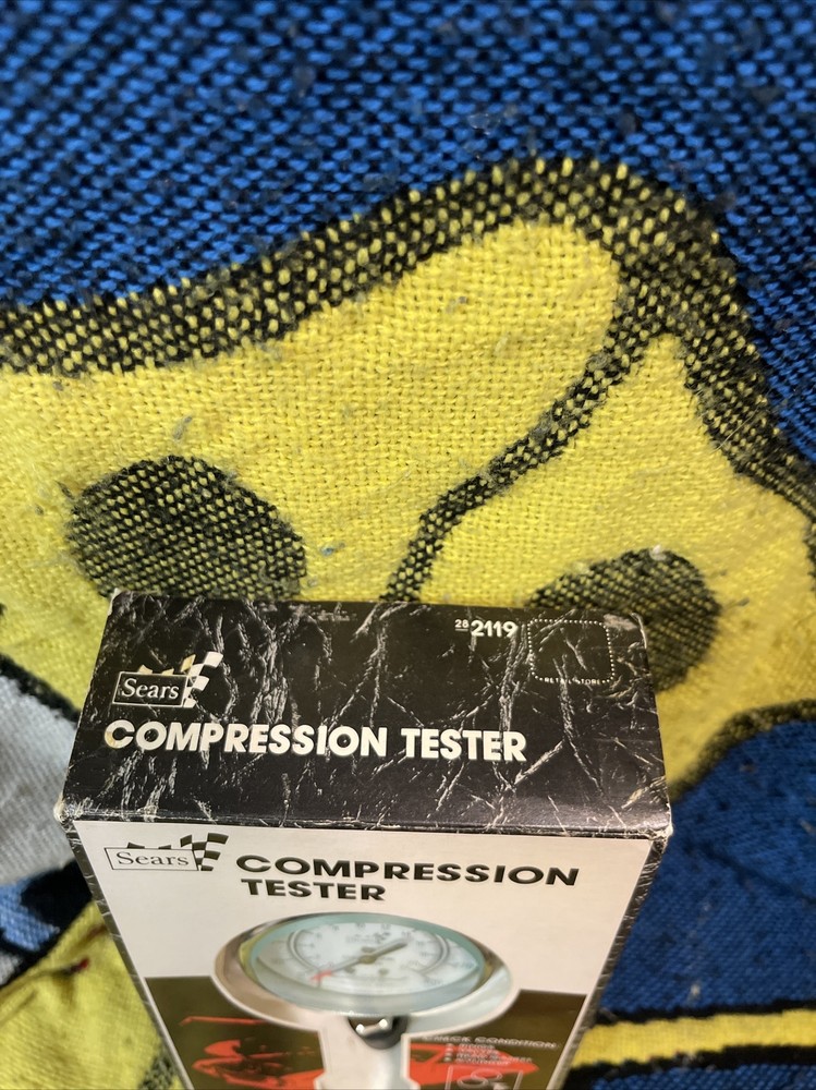 Vintage Sears Compression Tester Auto Testing Tool Gauge Works