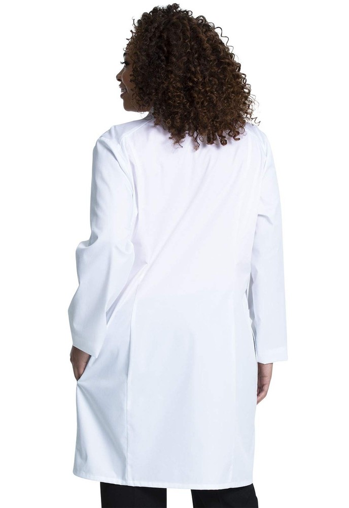 Womens Scrub Lab Coat Button Up Front 3 Pockets Stretch Fabric Model CK421