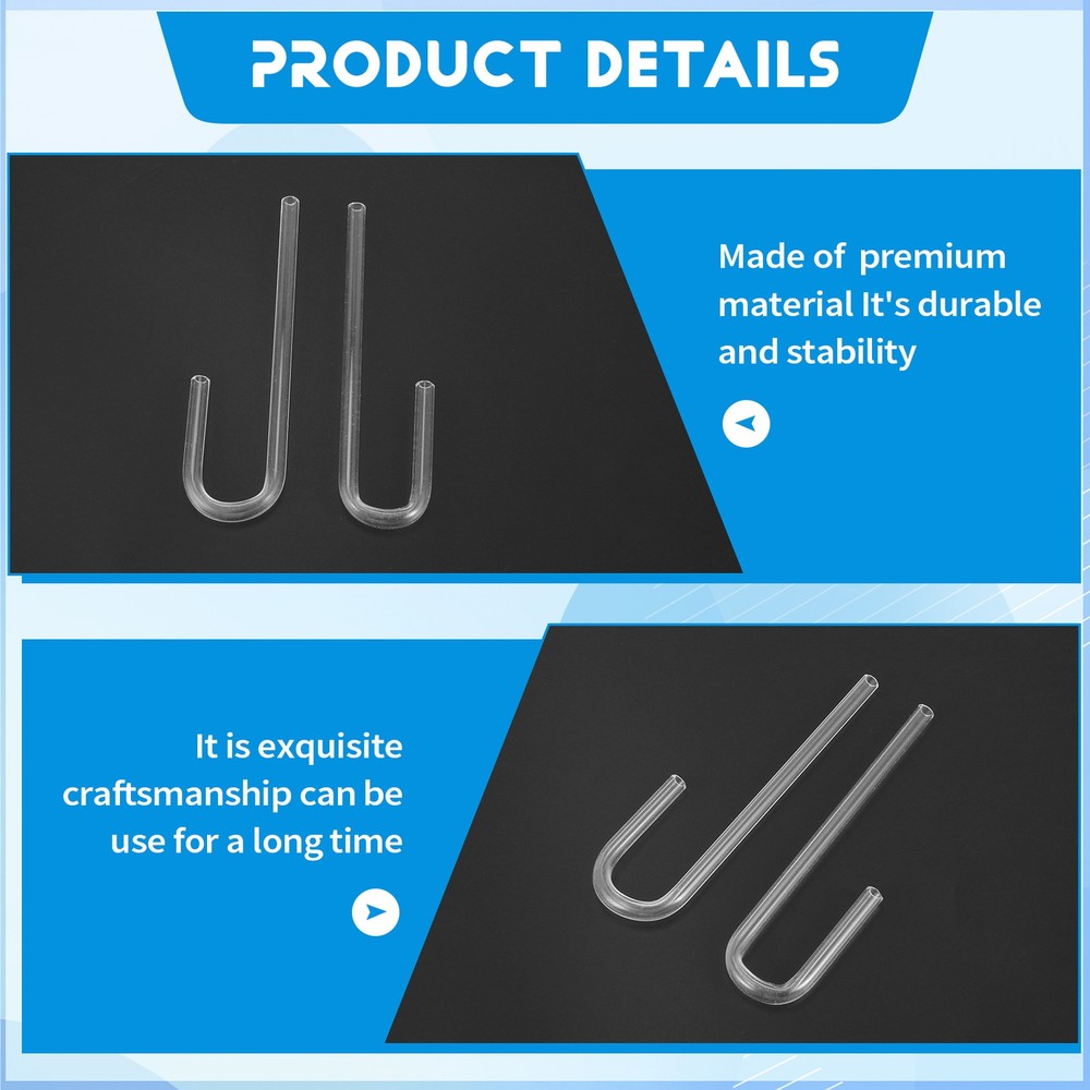 6pcs Acrylic Pipe U Shape Tube Bend for Aquarium Co2 System/Diffuser B8Y28786