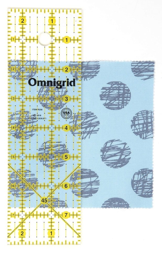 2.5x8 Clear Acrylic Ruler with 45-Degree Angle Markings for Precise Quilting