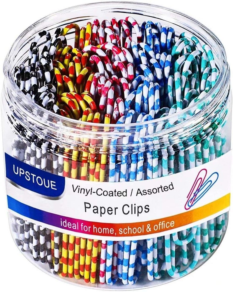 Color Stripe Paper Clips, 2 Inch, Durable & Rust Resistant Jumbo