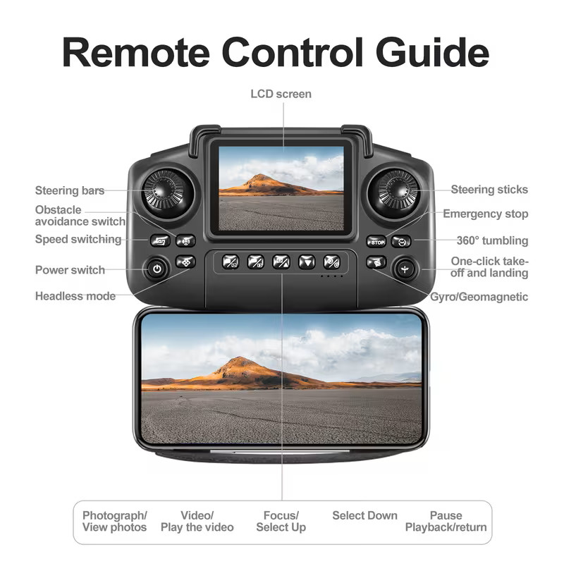E99 Pro Drone With Dual Camera & Dual Battery Foldable RC Quadcopter For Beginne