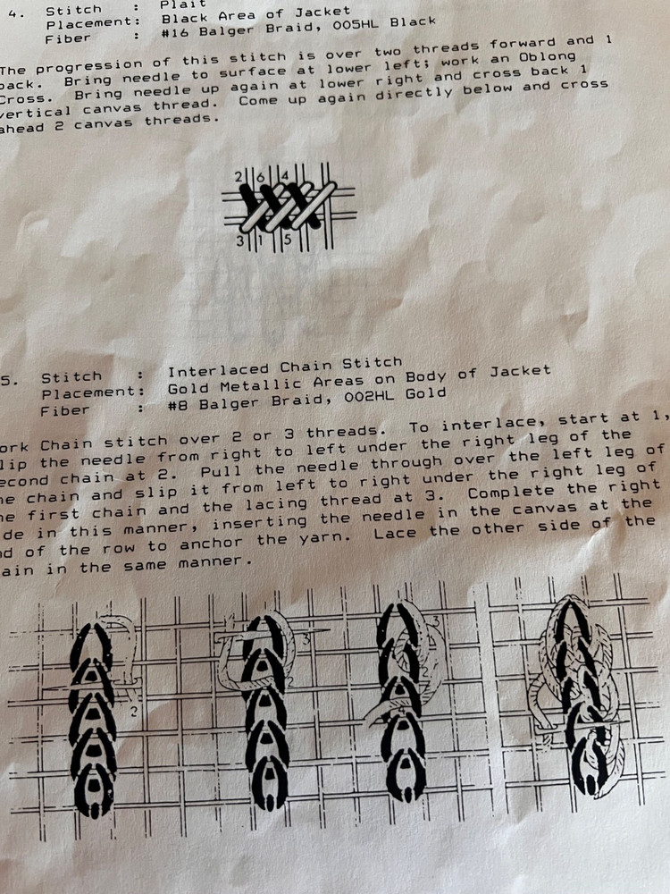 CUIRASSIER NUTCRACKER NEEDLEPOINT 10% Complete Instructions Side Notes Floss