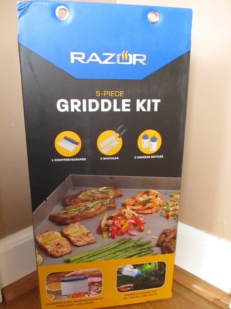 Razor 5 Piece Basic Griddle Starter Kit Stainless Steel BBQ Spatulas Scraper NEW