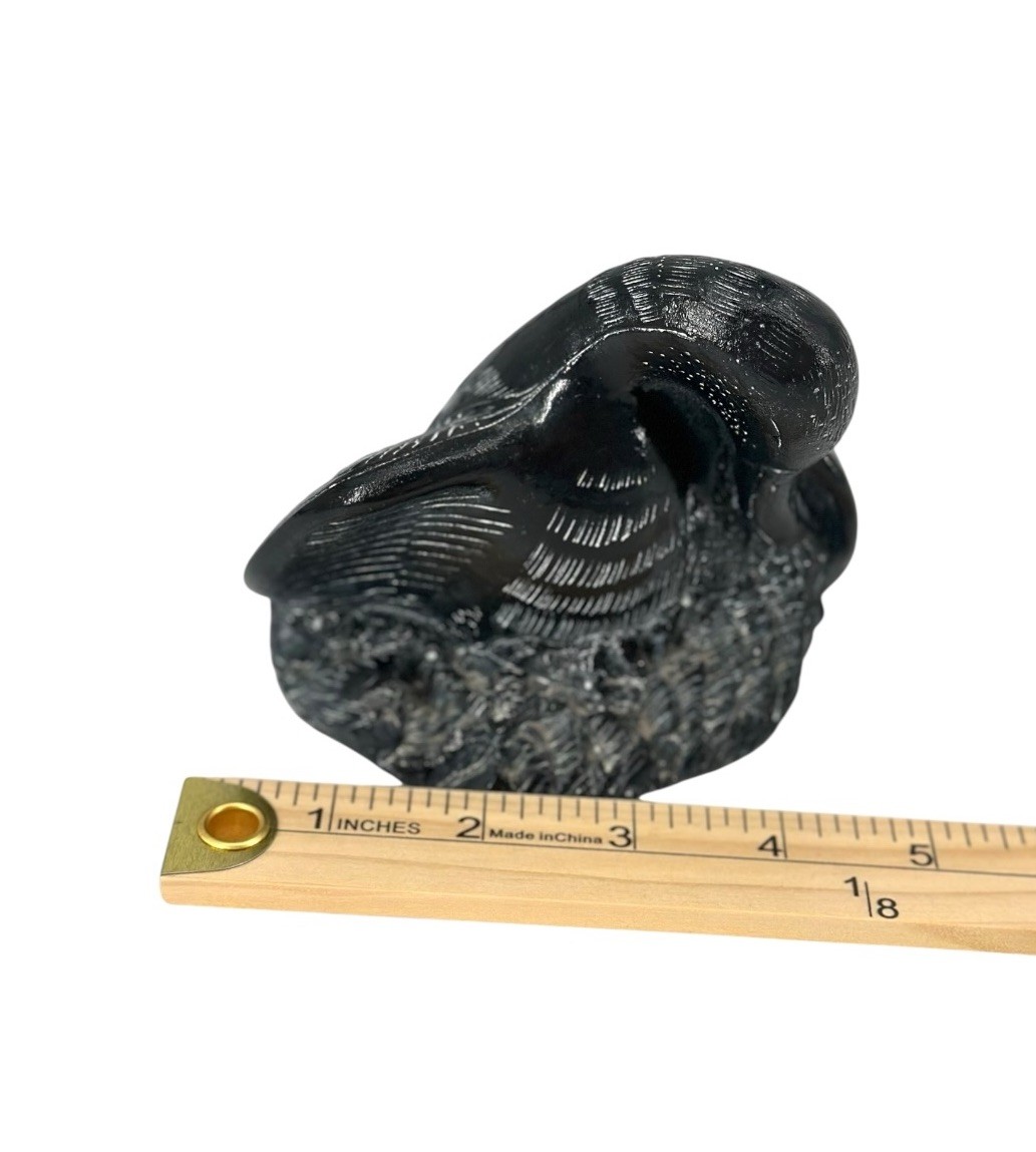 Vintage Canada Aardvark Swan Canadian Goose Duck Hand Carved Soapstone Black