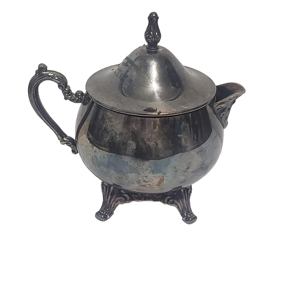 Oneida Silver Plated Footed Creamer Victorian Style with Lid