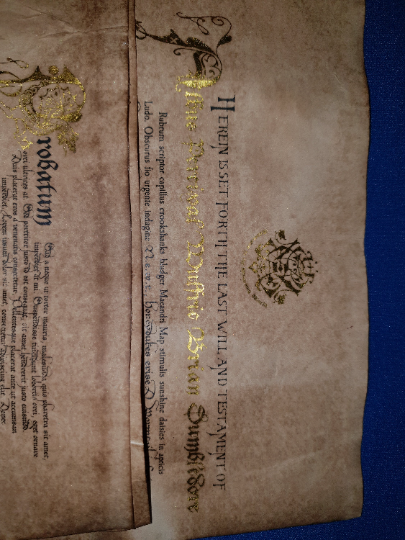 Albus Dumbledore Last Will & Testament . Harry Potter replica prop