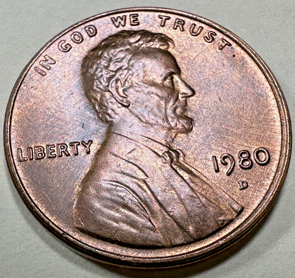 1980 D Lincoln Memorial Cent Penny 1c 4705N