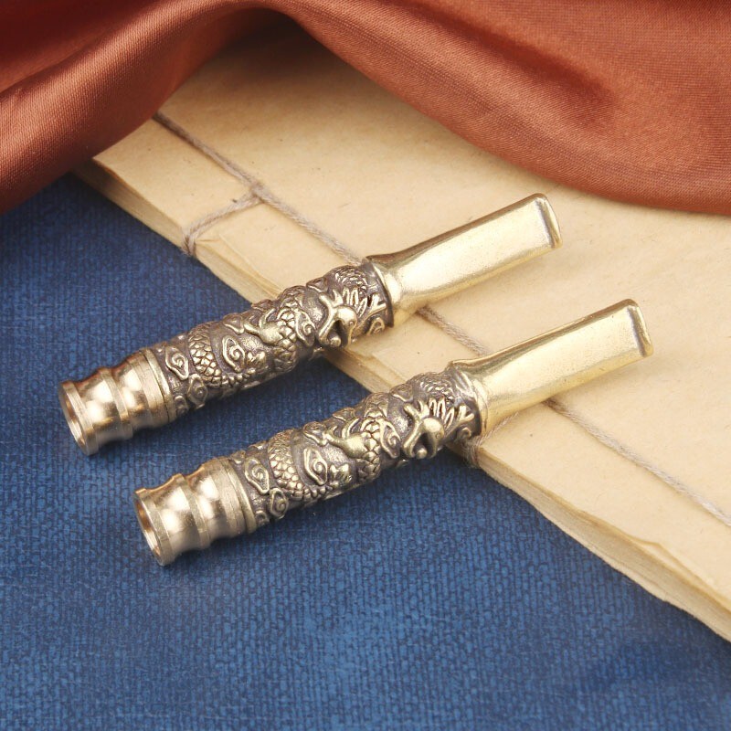 2x Brass Small Cigarette Holder Filter Pipe Cigarette Pipe Holder Collections*