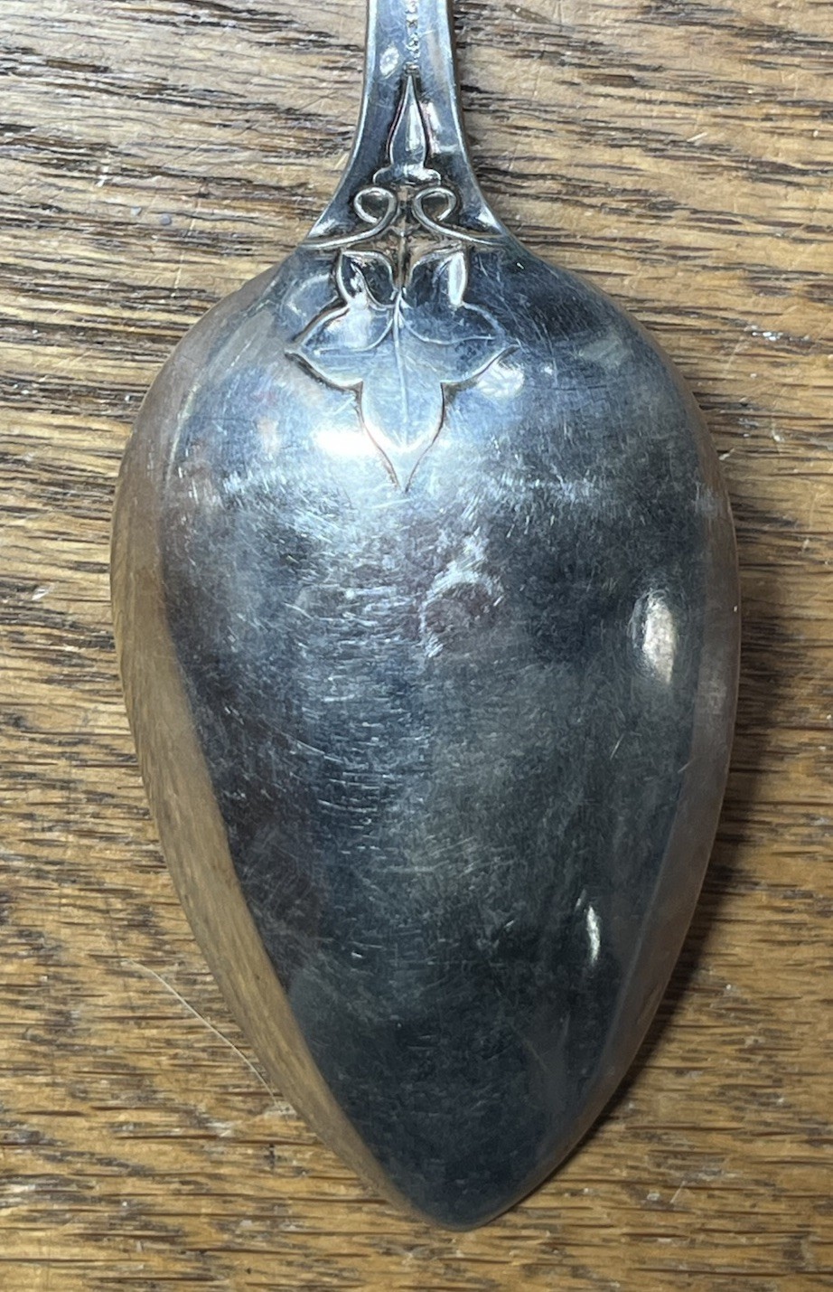 American Coin Silver Serving Tablespoon Realistic Fox Head F A B & Co Monogram