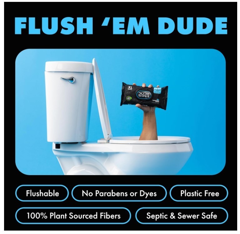 Flushable Wipes 48 Count Dispenser, Unscented with Vitamin-E & Aloe
