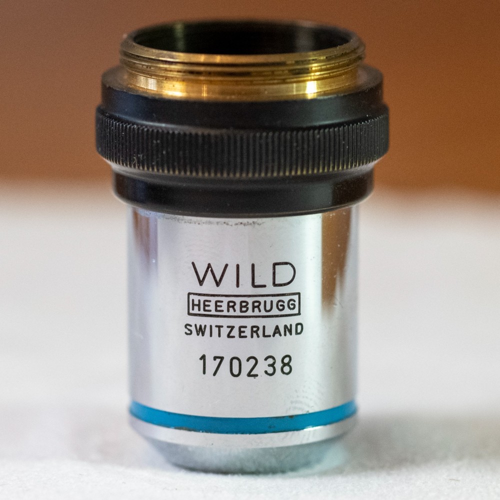 WILD HEERBRUGG 10X FLUOTAR OBJECTIVE LENS MICROSCOPE PART