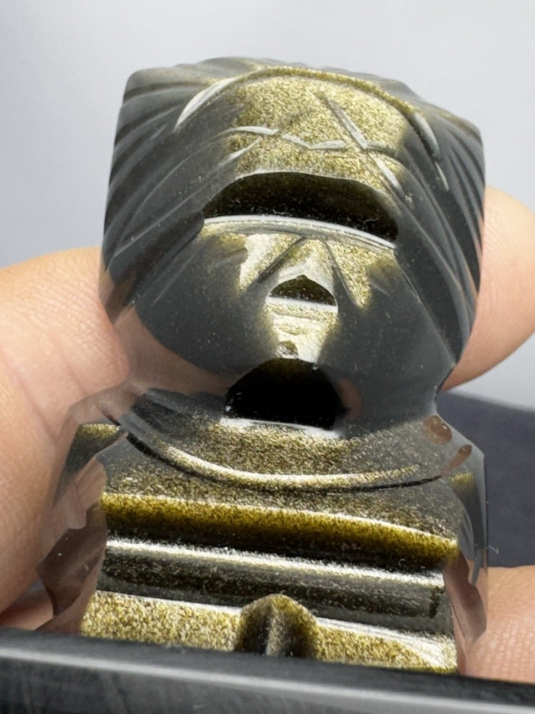 Obsidian Aztec Hand Carved Figurine