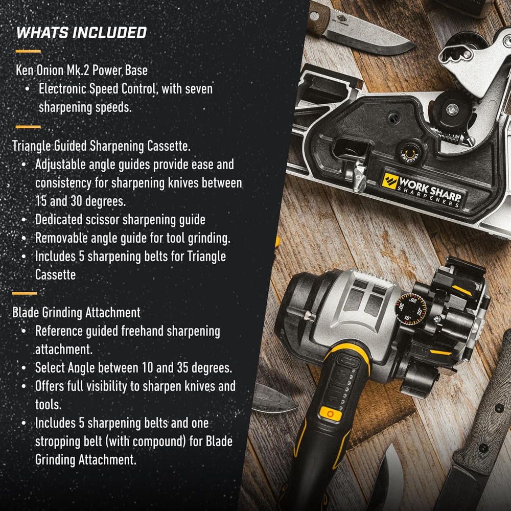 Ken Onion Edition Knife & Tool Sharpener Elite Mk2 - Adjustable Knife Sharpening