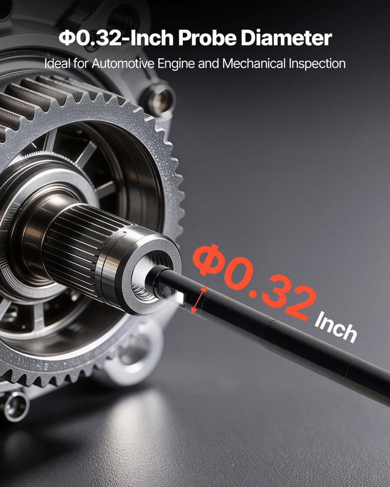 Endoscope with Light, 360° View Coverage Industrial Borescope Inspection Camera