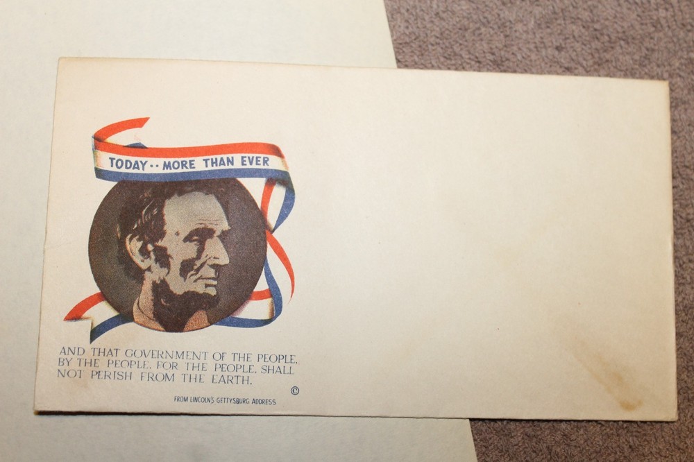 Original WW2 U.S. Home Front Patriotic Letter Head and Matching Envelope Set